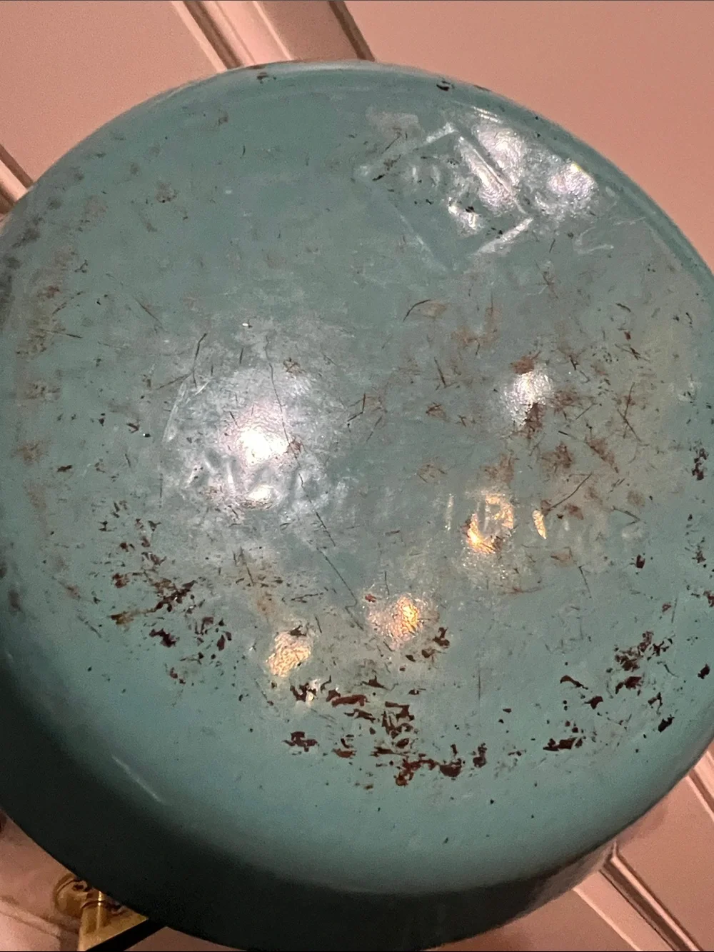 Vintage Le Creuset Cast Iron Skillet Pan Turquoise 24/ 9.5”